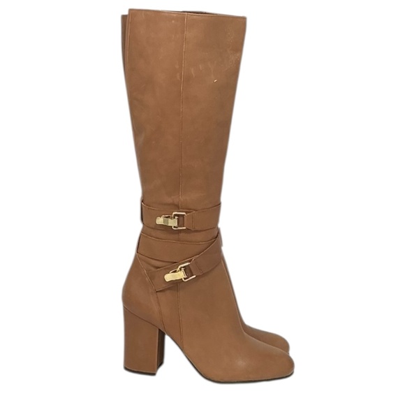 Sam Edelman Fairbank Leather Block Heel Knee High Boots - Picture 2 of 14